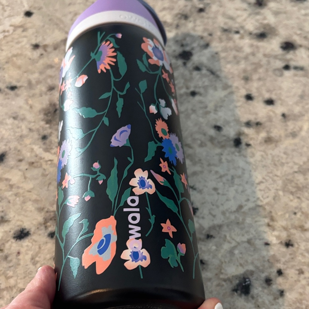 Owala Floral Black Water Bottle